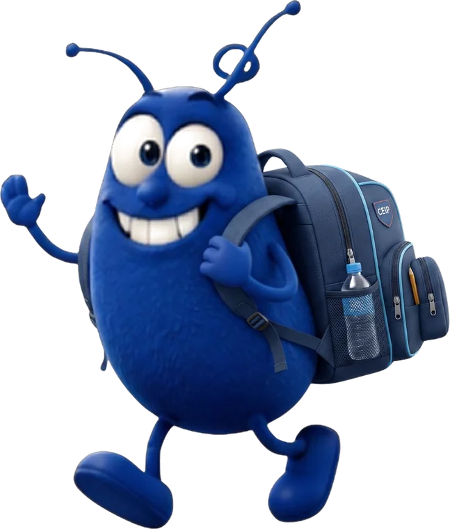 Bichito con su mochila, listo para el cole